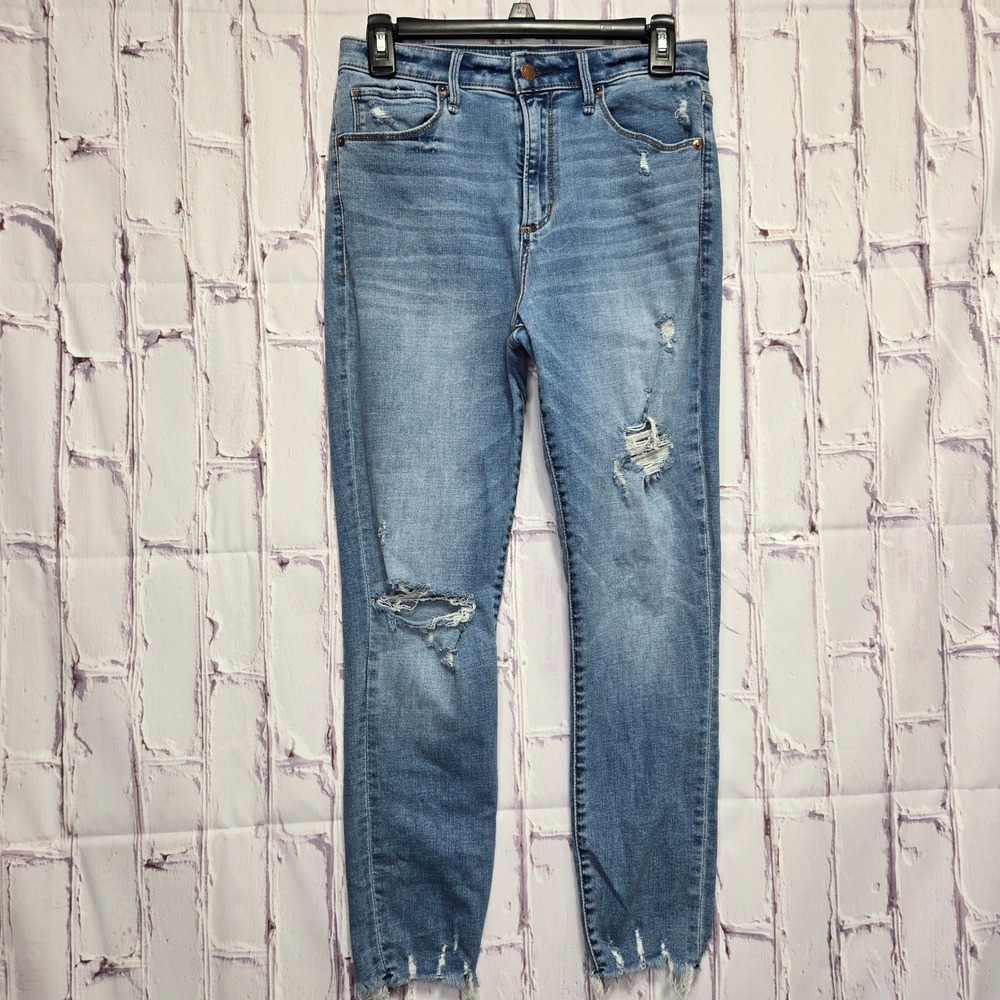 Abercrombie & Fitch Curve Love High Rise Super Skinny Ankle Distressed Jeans 29R